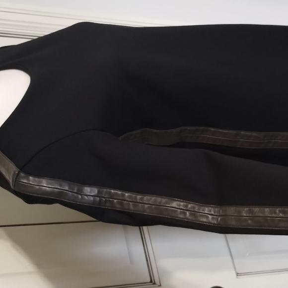 SANDRO H12 Rythme Black Dress Lamb Leather Trim Feel Sleeves Size 3 GORG… - Picture 5 of 13